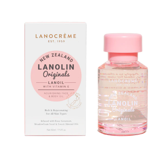 Lanocreme Lanolin Originals Lanoil 羊毛脂原味羊毛油含维生素E 50ml【保质期2030/02】
